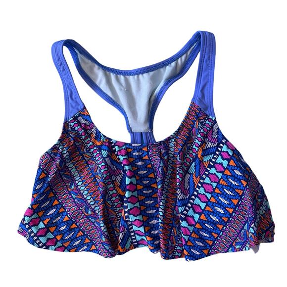 Hobie Girls' Flounce Bralette Bikini Top & Hipster Bottom Swimsuit Set Size - Picture 3 of 8